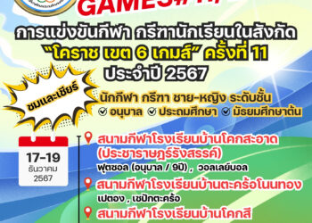 การแข่งขันกีฬา กรีฑานักเรียน “โคราช เขต 6 เกมส์” ครั้งที่ 11 ประจำปี 2567
