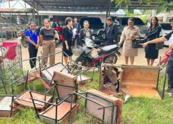 ออกตรวจสอบสถานที่โรงเรียนประสบภัย “อุทกภัย” กรณีน้ำท่วมภายในโรงเรียน
